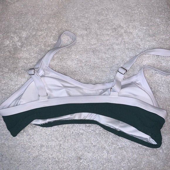 Cupshe Swim Cupshe Green And White Trim Bikini Xl Nwt Poshmark